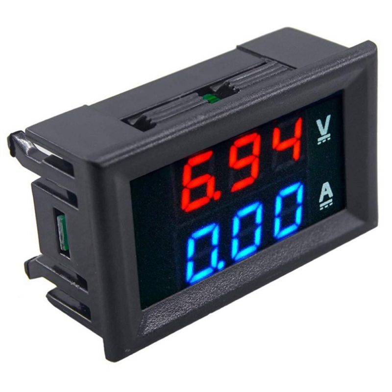 Voltímetro Digital e Amperímetro 100A / 0 a 100VDC - Vermelho/Azul - Image 3