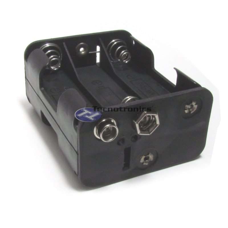 Suporte 6 Pilhas AA com Plug 9V