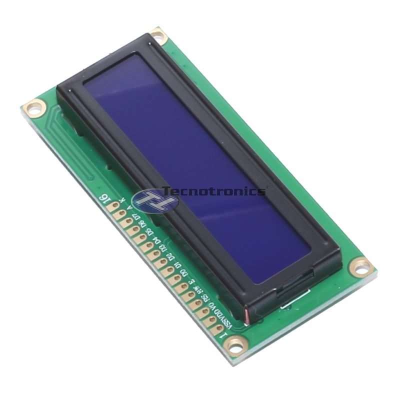 Display LCD 16x2 com fundo azul