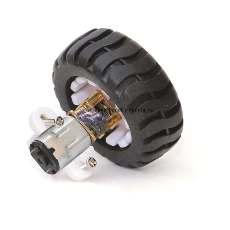 Roda 42 mm + Micromotor N20 12V + Suporte (com parafusos) - Imagem 7