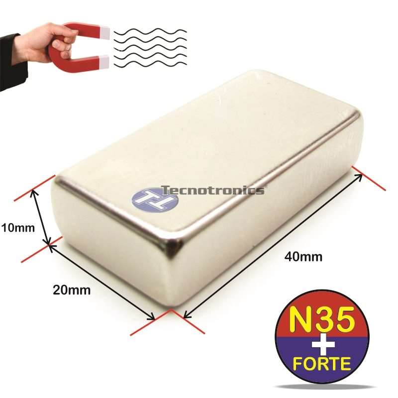 Super Imã Neodímio 40x20x10mm Bloco - Super extra forte - Image 2