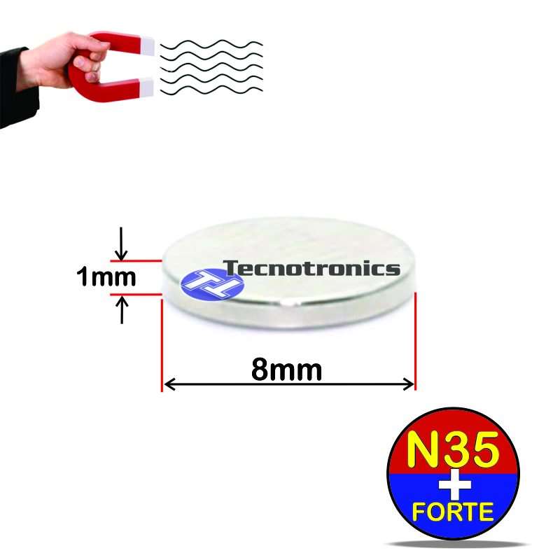 Super Imã de Neodímio 8x1 mm Extra Forte 10 Peças - Image 2