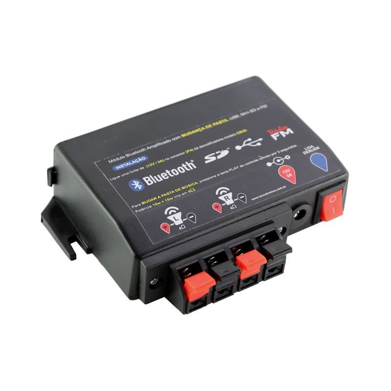 Mini Tocador USB Bluetooth SD  15+15 W | P4 com Fonte - Image 5